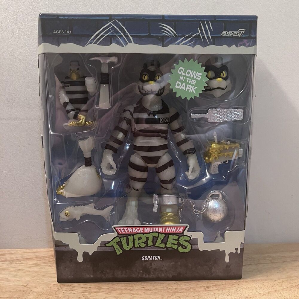 Super7 ULTIMATES TMNT Scratch the Cat Glow in Dark 7" Figure NEW